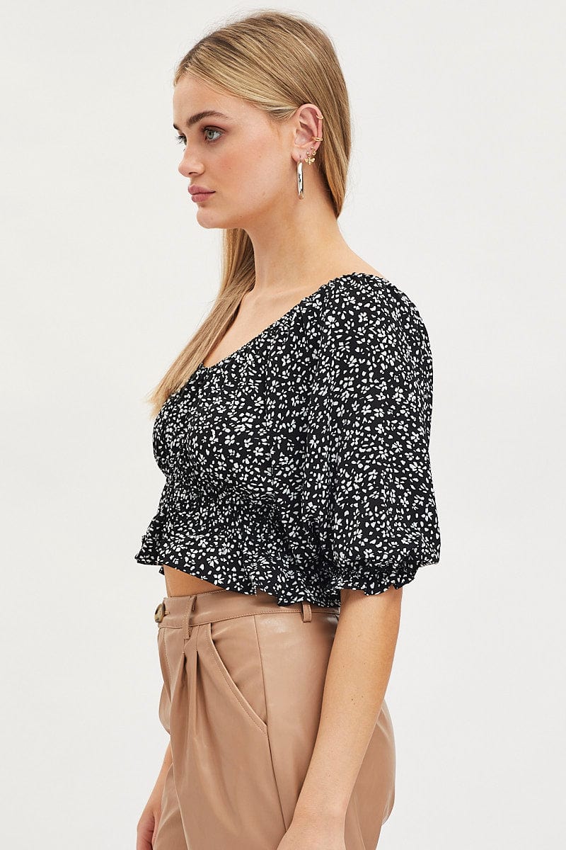 Print Crop Top Short Sleeve - Image 4