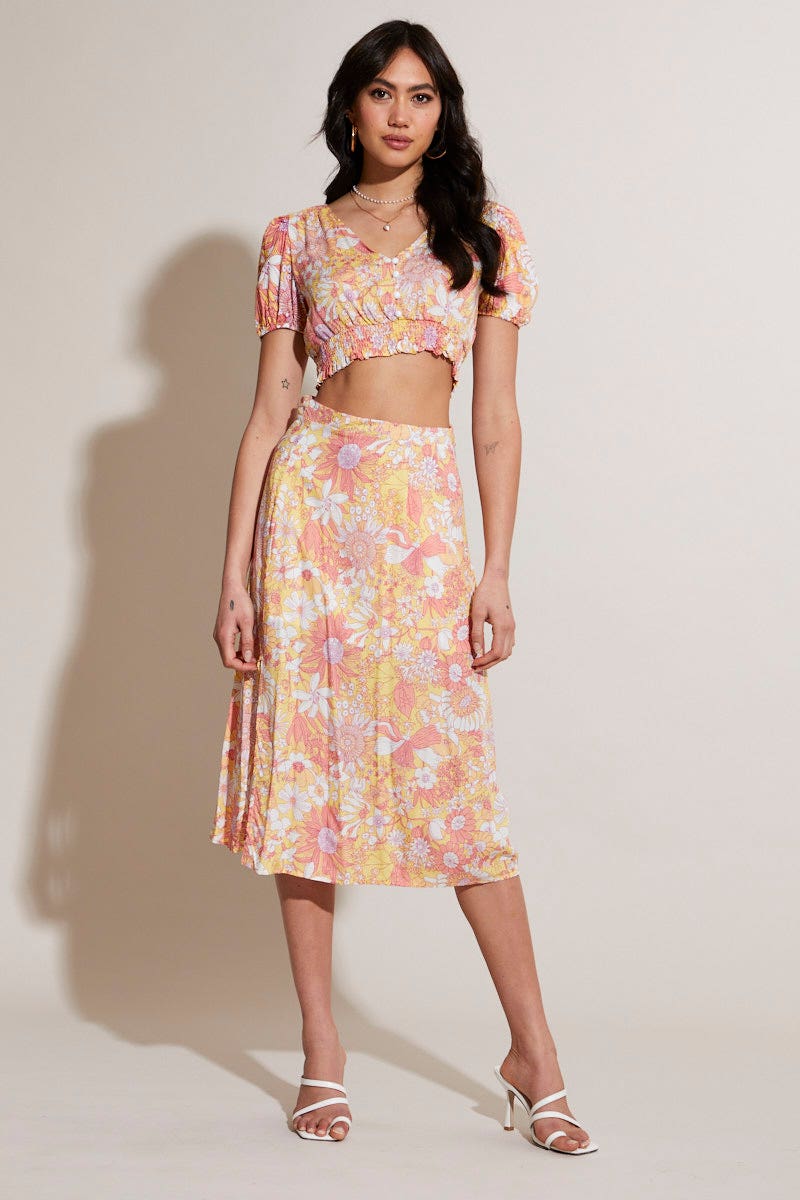 Print Crop Top Short Sleeve - Image 2