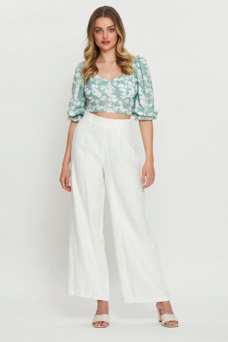Print Crop Top Short Sleeve - Image 2