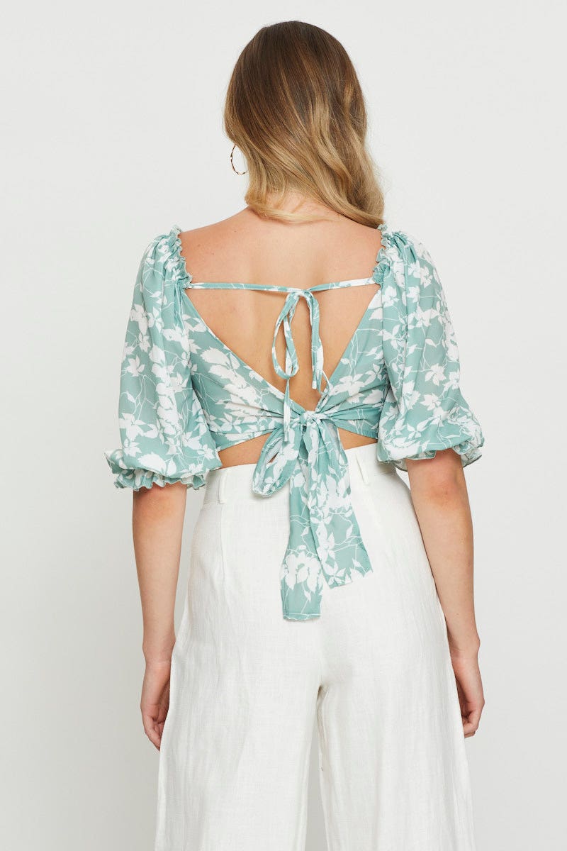 Print Crop Top Short Sleeve - Image 5