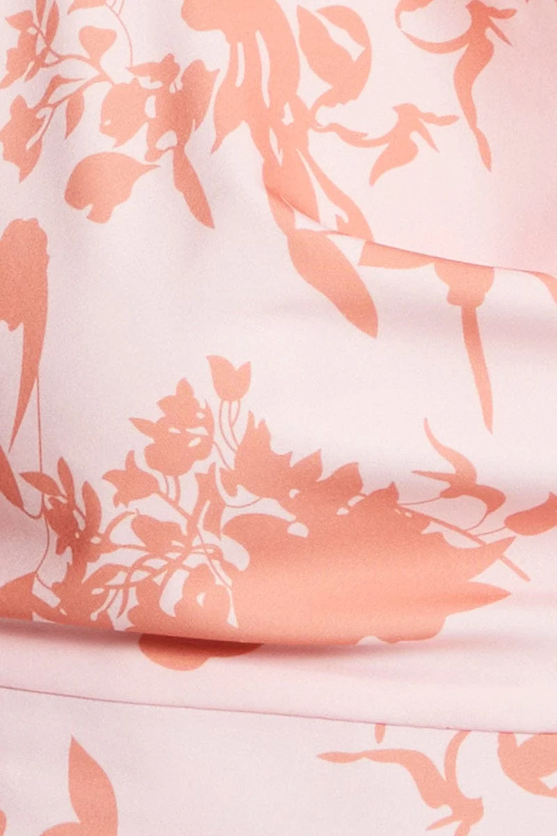 Print Crop Top Sleeveless Cowl Neck Satin - Image 6