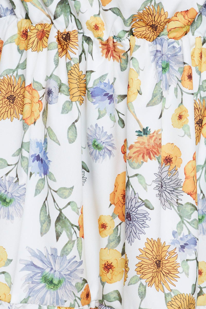 Print Fit And Flare Dress Short Sleeve Square Neck - Image 6