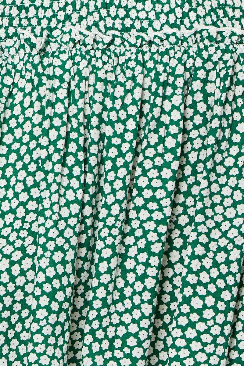 Print Frill Hem Skater Skirt - Image 6