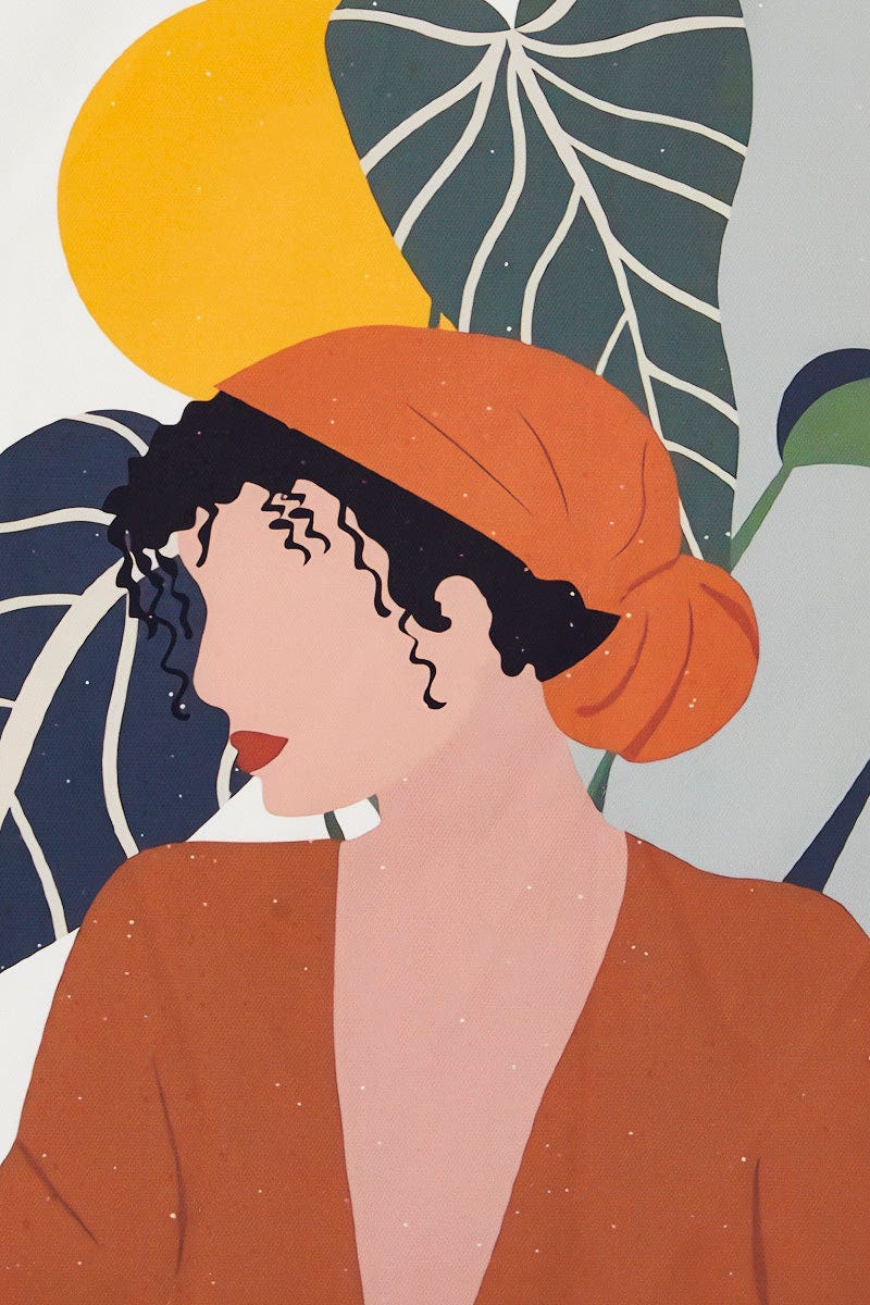 Print Girl And Palm Illustration Print A3 30Cm X 40Cm - Image 3