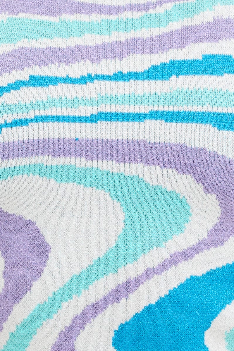 Print Marble Knit Top - Image 6