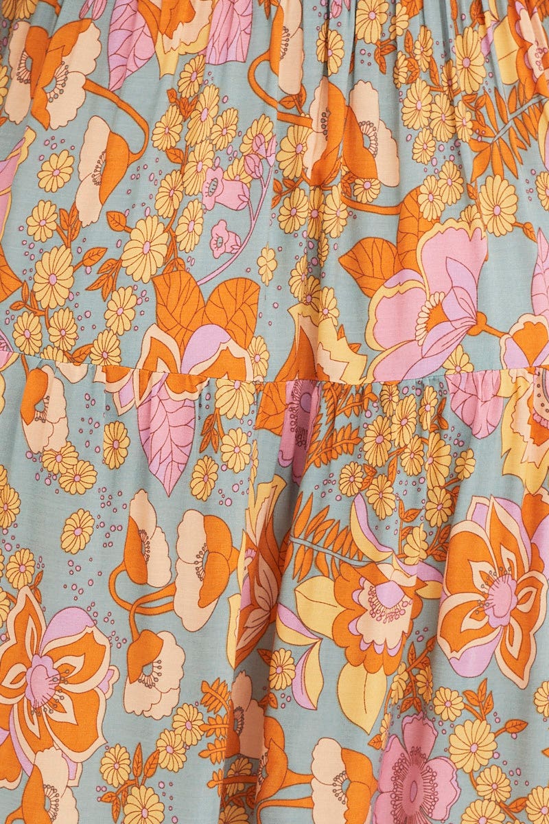 Print Maxi Dress Short Sleeve - Image 6