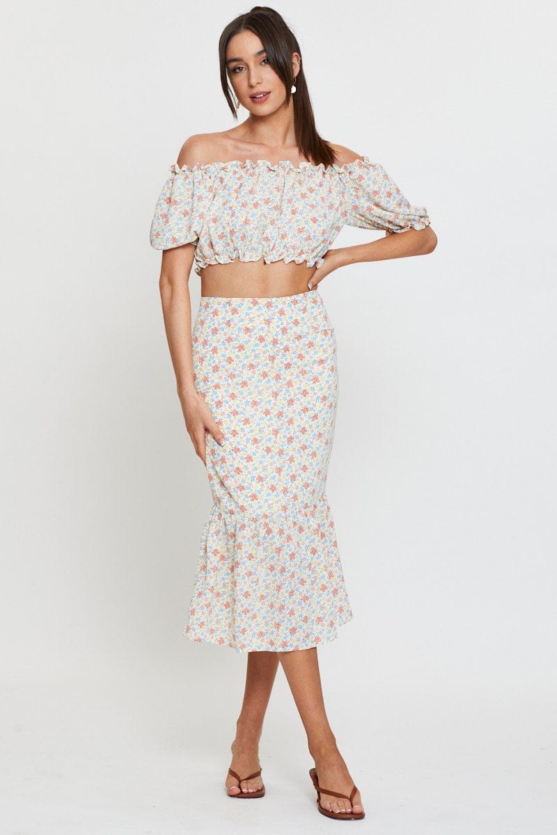 Print Midi Skirt High Waist - Image 3