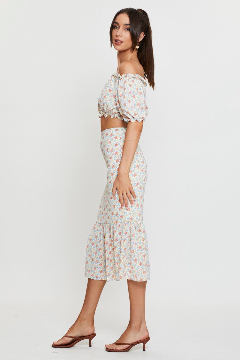 Print Midi Skirt High Waist - Image 4