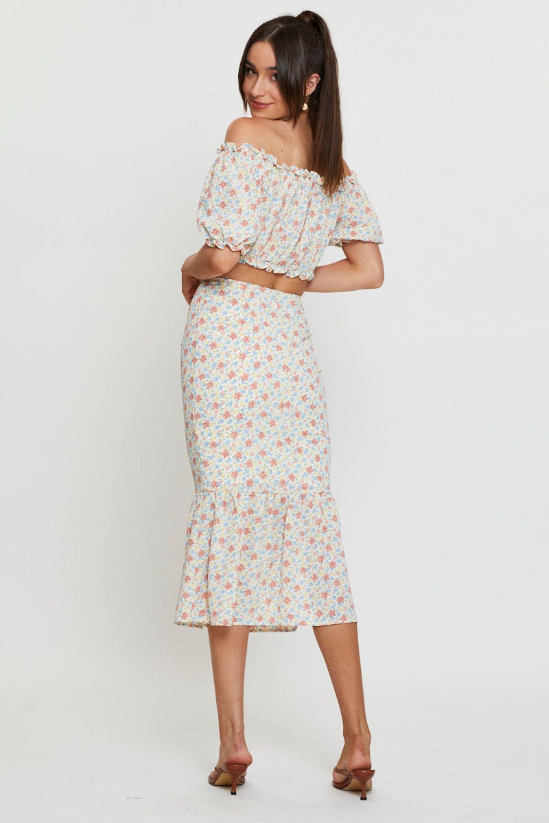 Print Midi Skirt High Waist - Image 5