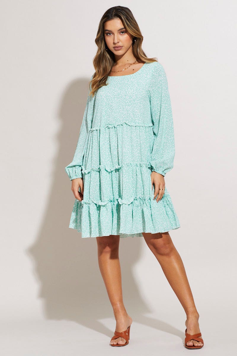 Print Mini Dress Long Sleeve - Image 2