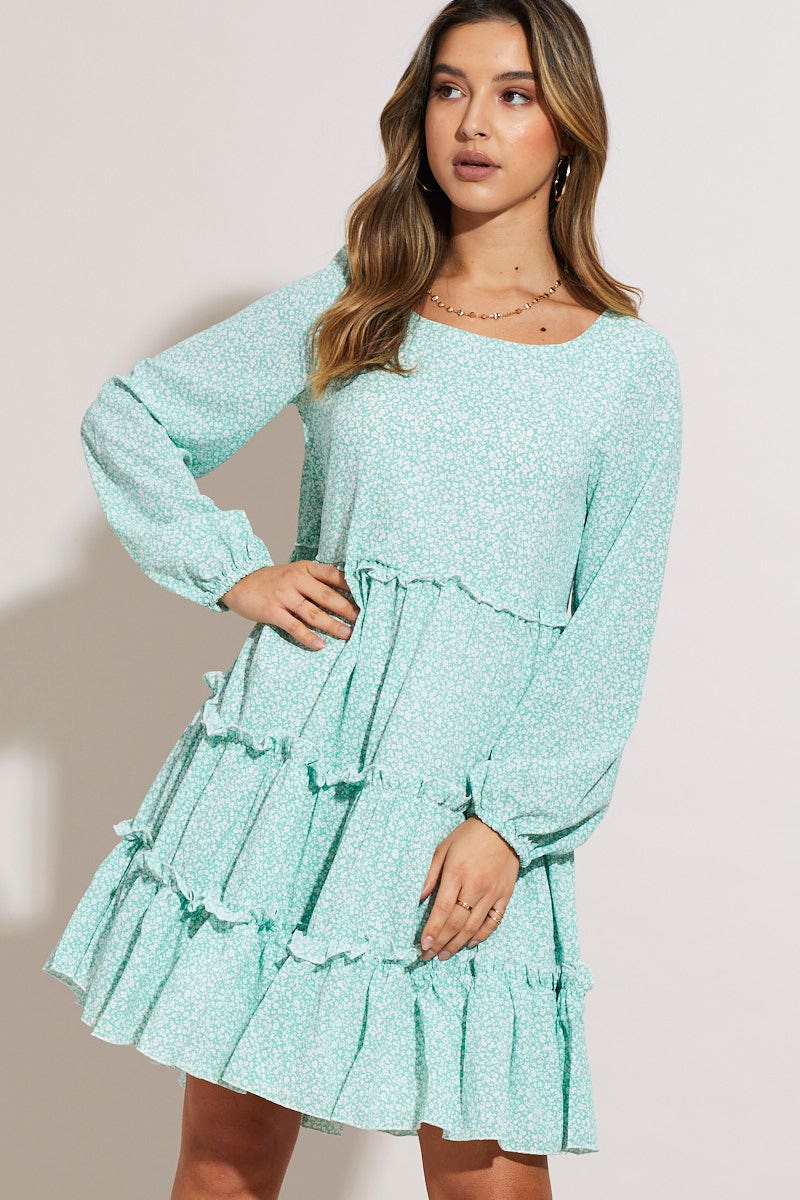 Print Mini Dress Long Sleeve - Image 5
