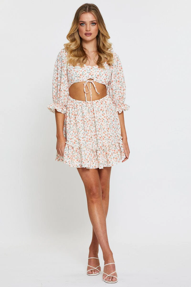 Print Mini Dress Long Sleeve - Image 2