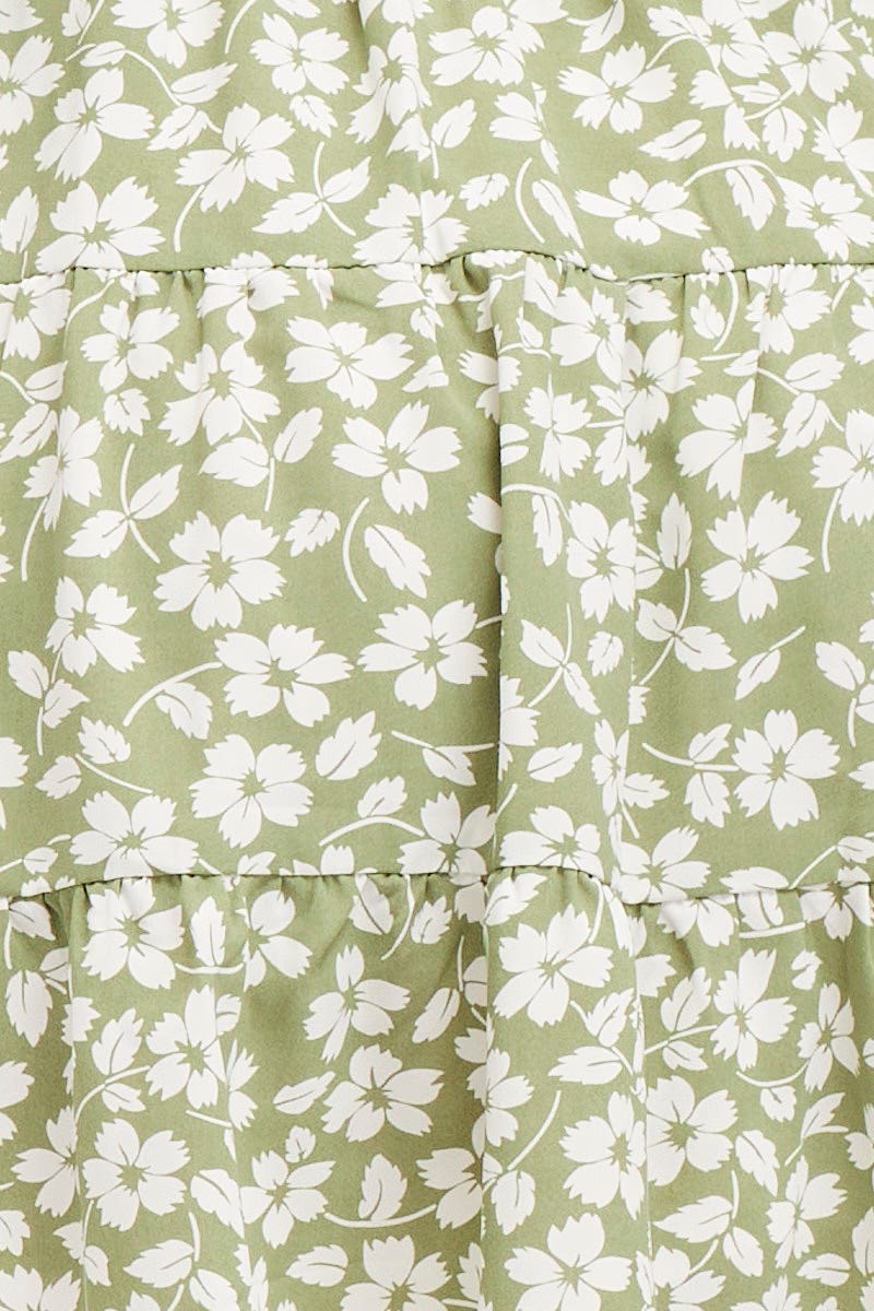 Print Mini Dress Long Sleeve Square Neck - Image 6
