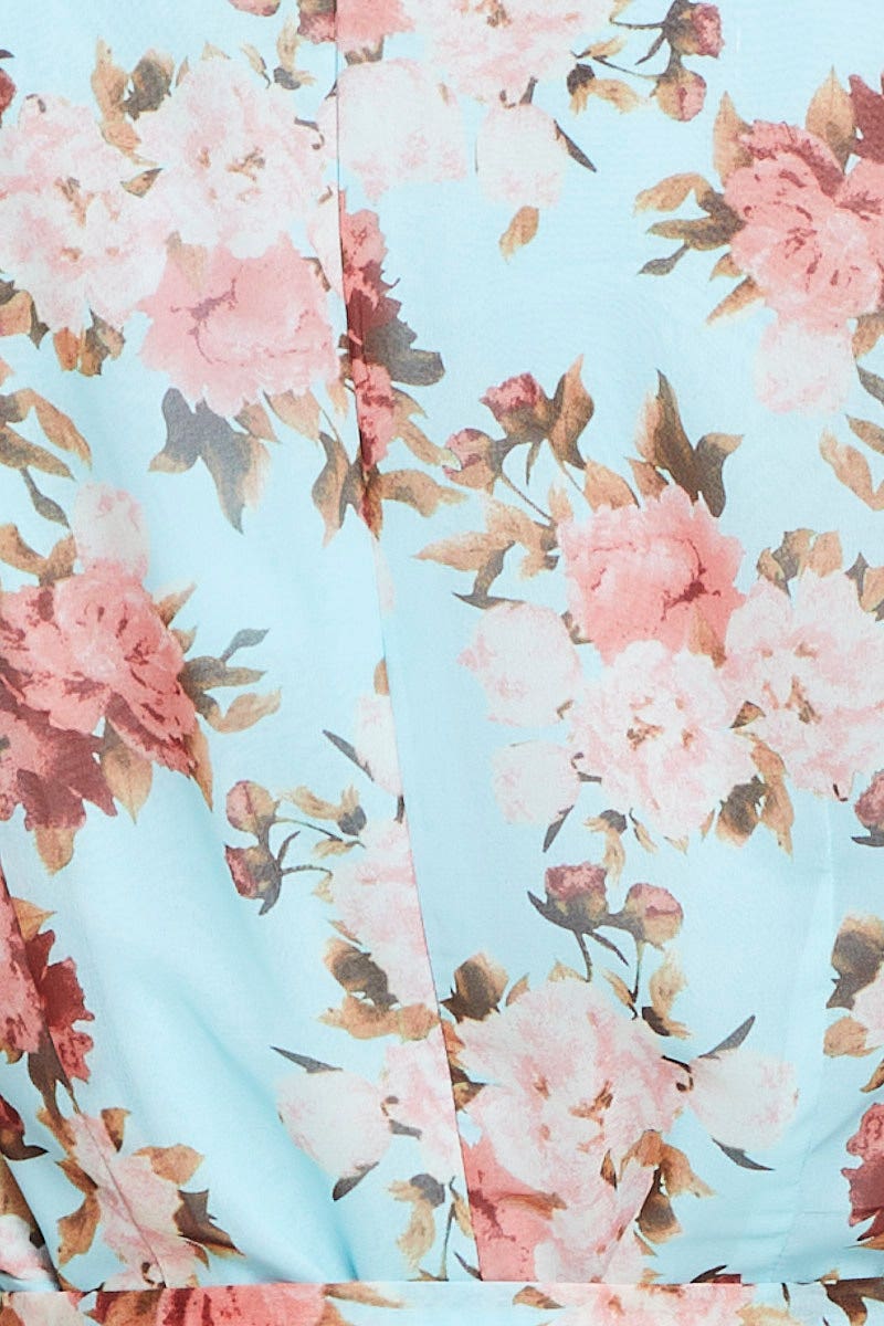 Print Mini Dress Long Sleeve V Neck - Image 6