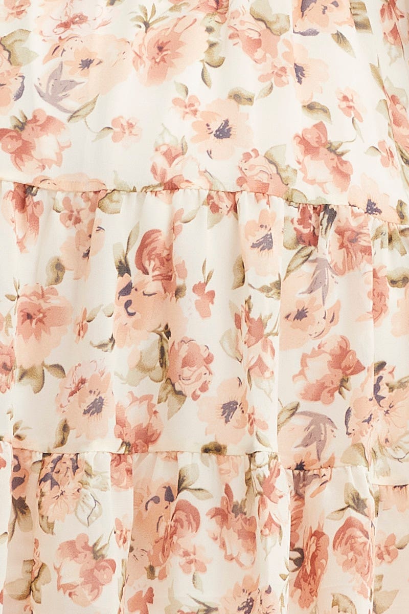 Print Mini Dress Long Sleeve V Neck - Image 6
