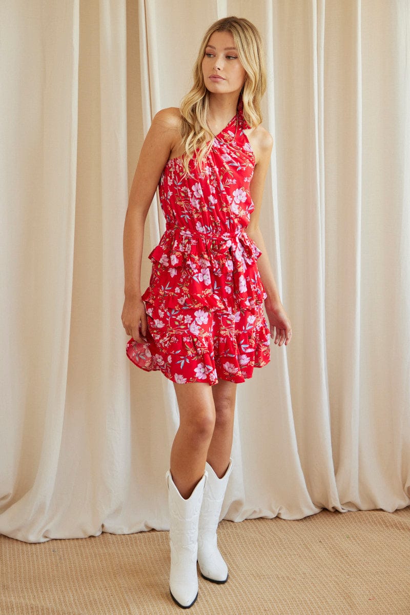 Print Mini Dress One Shoulder Sleeveless - Image 2