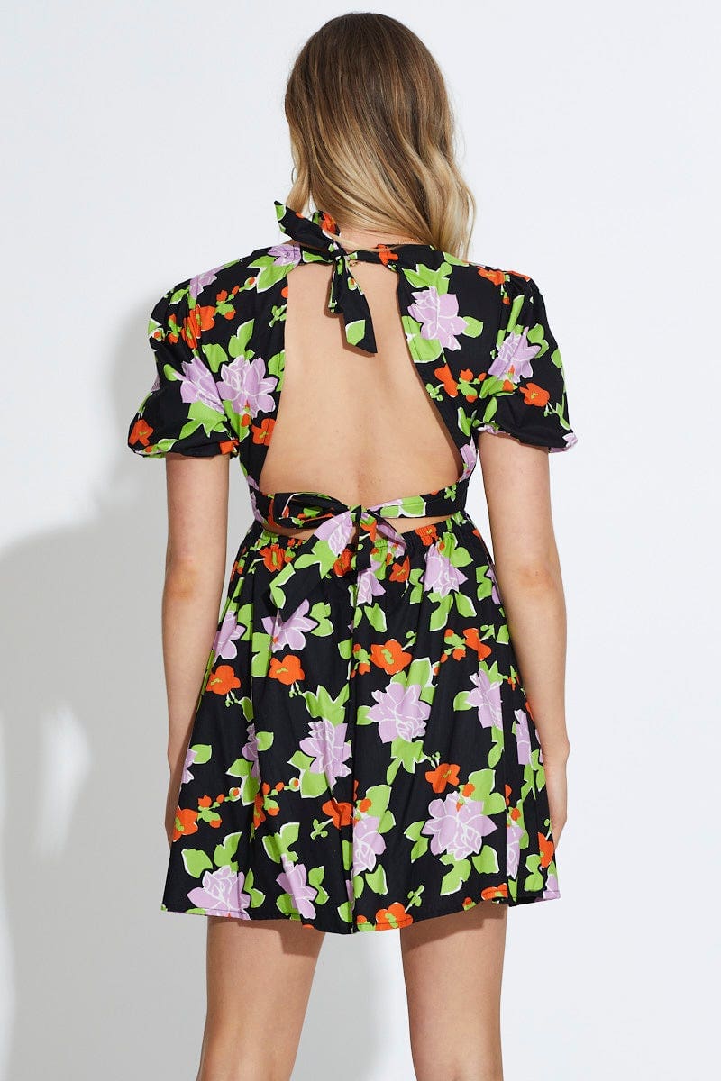Print Mini Dress Short Sleeve - Image 5