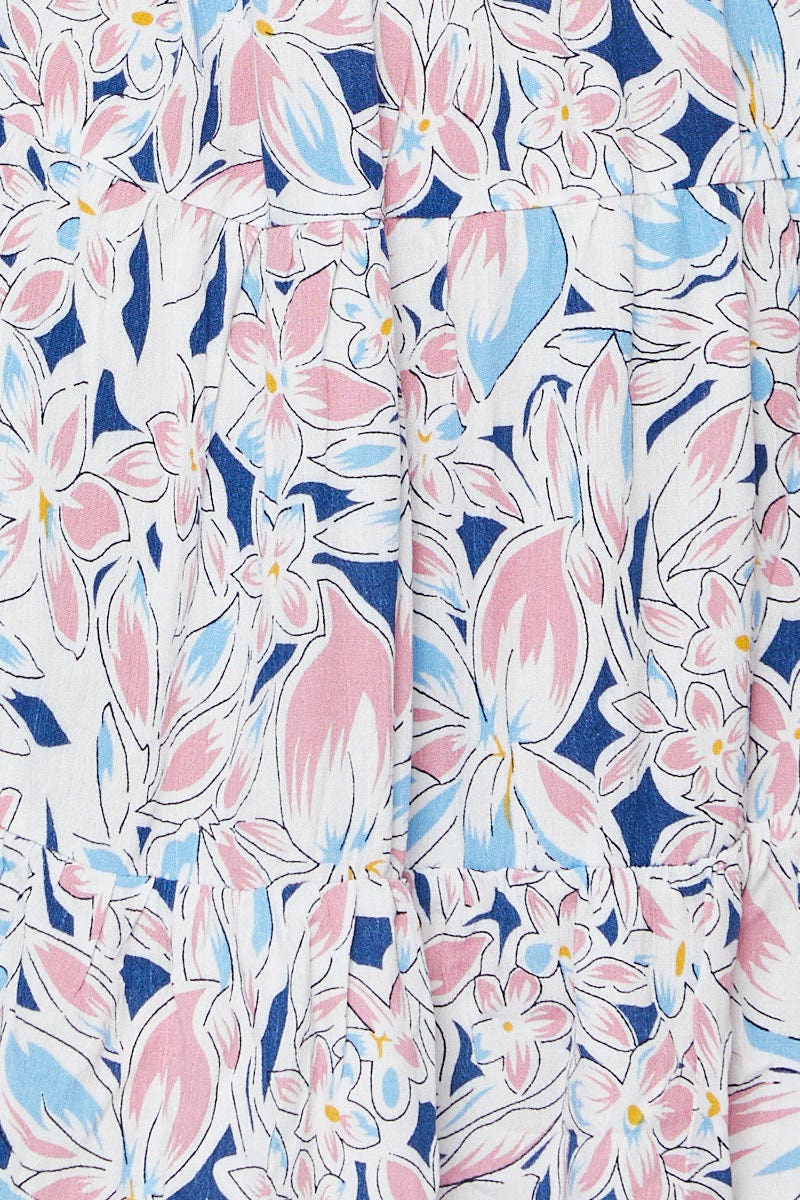 Print Mini Dress Short Sleeve Square Neck - Image 12