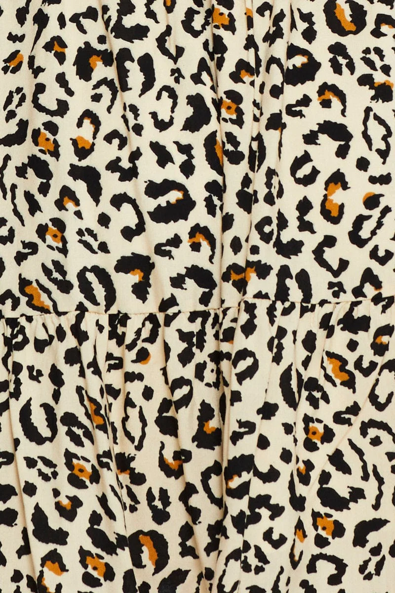 Print Mini Dress V Neck - Image 6