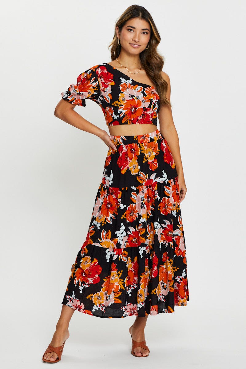 Print One Shoulder Top - Image 2