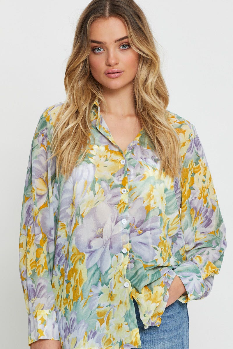 Print Oversized Shirts - Image 5