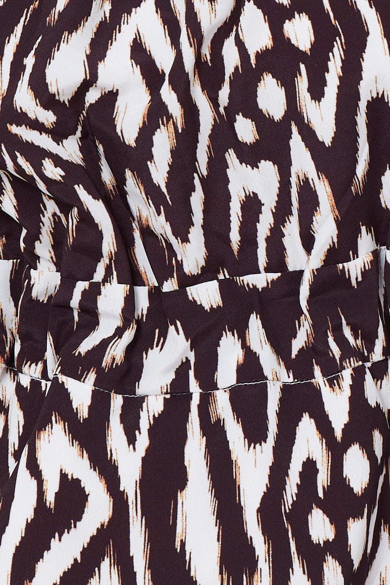 Print Peplum Blouse Short Sleeve Linen - Image 6