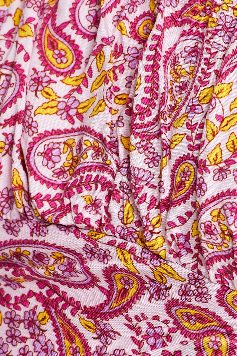 Print Puff Sleeve Top Short Sleeve Crop - Image 6