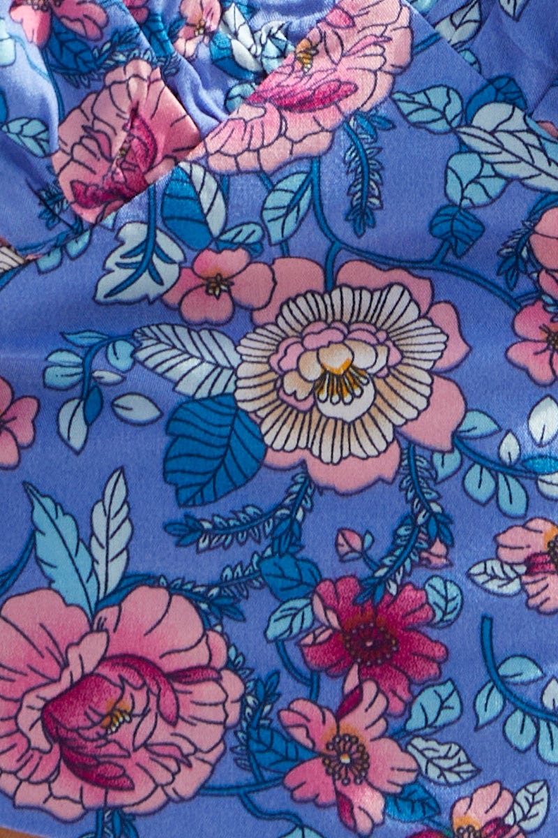 Print Puff Sleeve Top Short Sleeve Crop - Image 6
