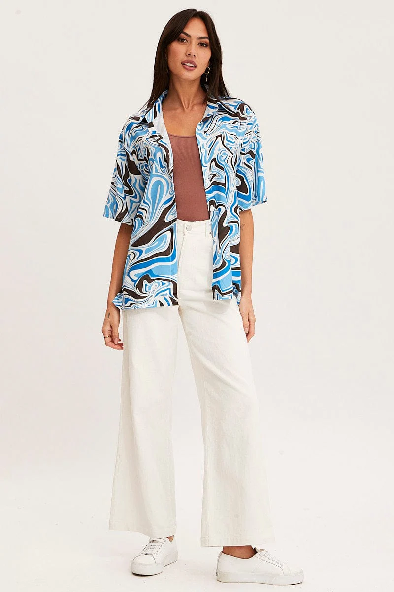 Print Relaxed Shirts Short Sleeve Collared - Image 2
