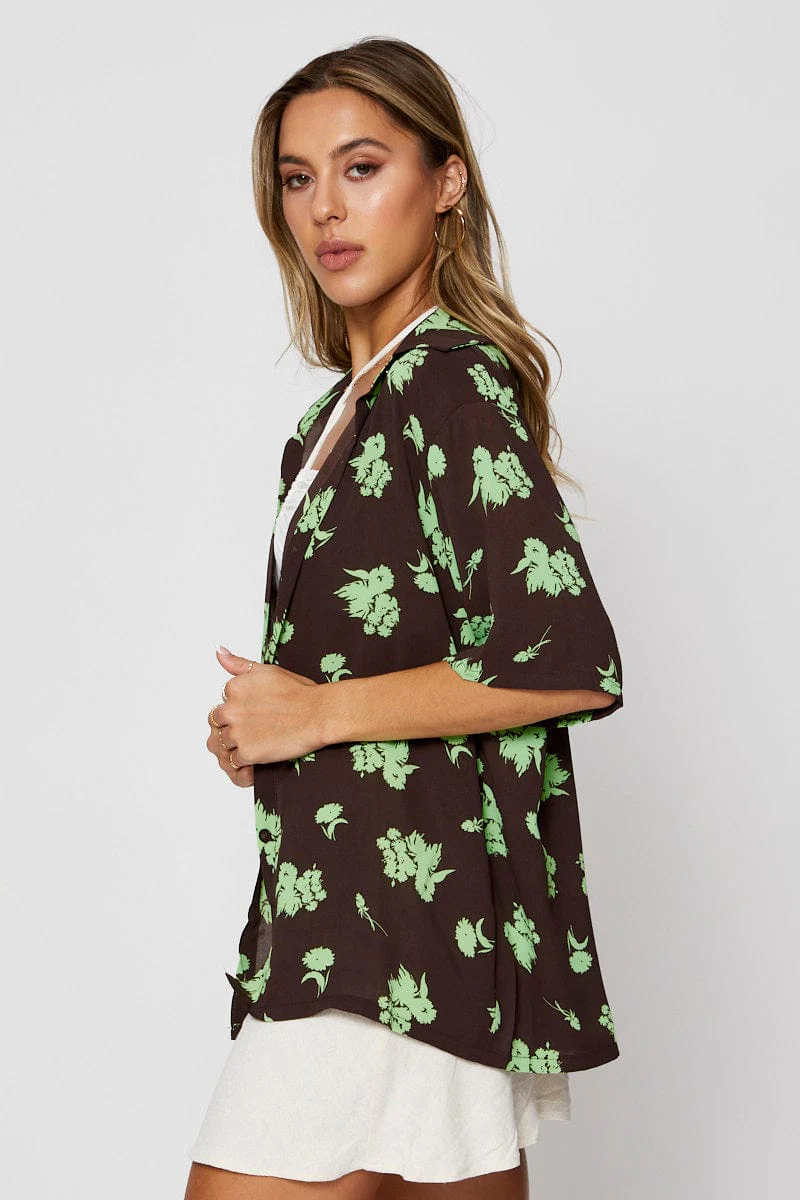 Print Relaxed Shirts Short Sleeve Collared - Image 4