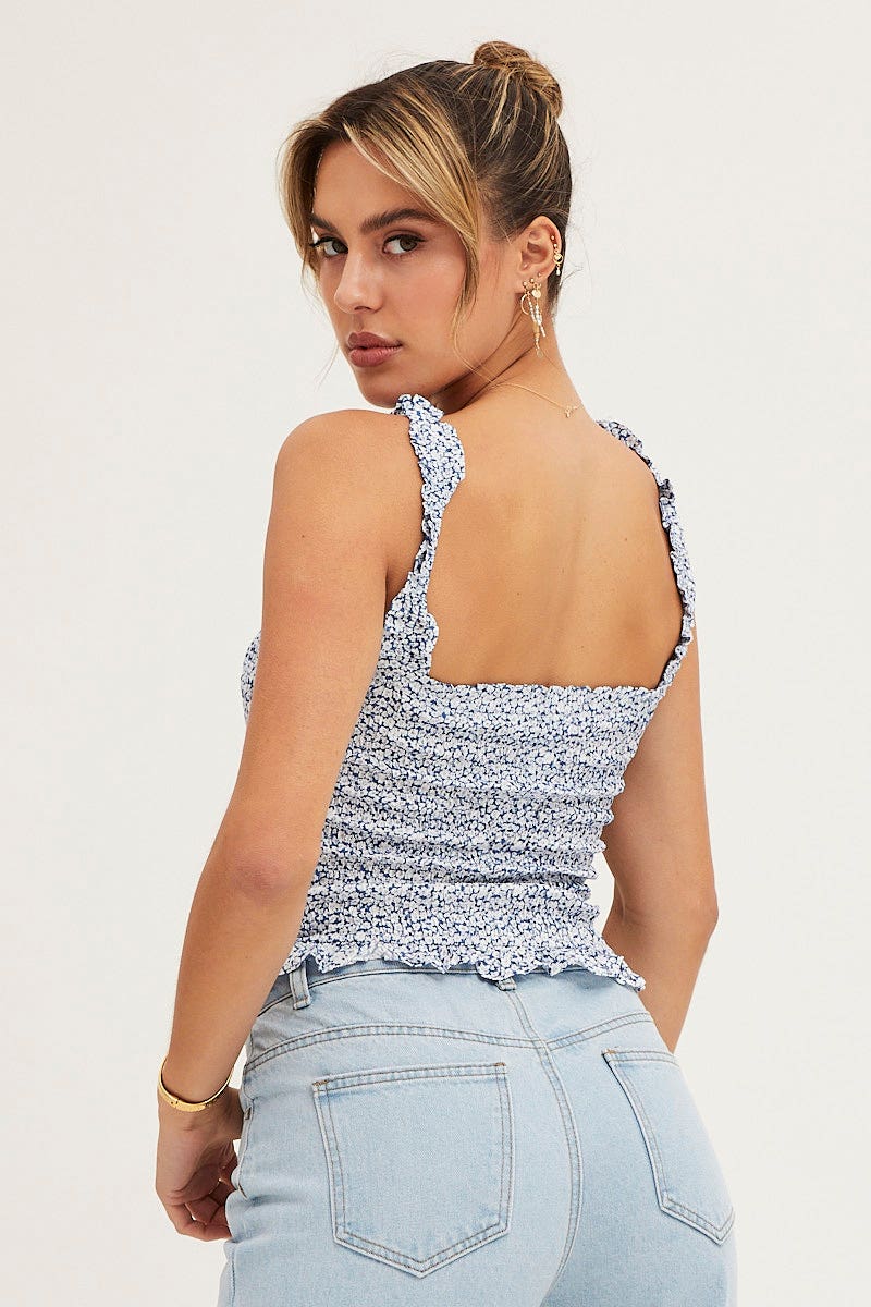 Print Ruched Singlet Sleeveless - Image 5