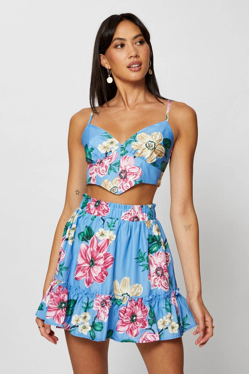 Print Scarf Top Crop - Image 3