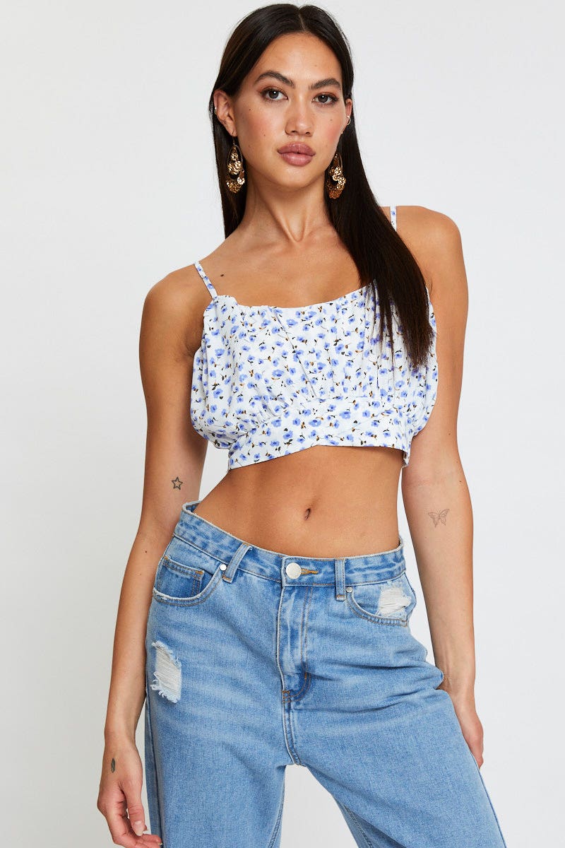 Print Singlet Sleeveless Crop - Image 2