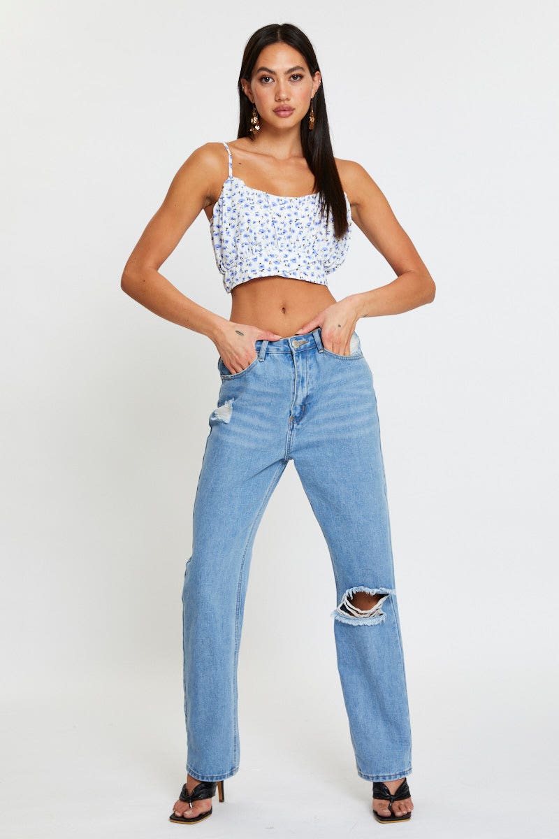 Print Singlet Sleeveless Crop - Image 3