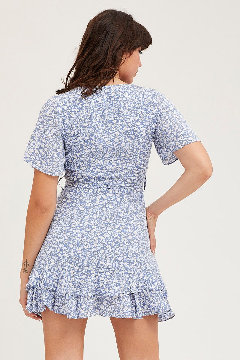 Print Skater Dress Short Sleeve Mini - Image 5