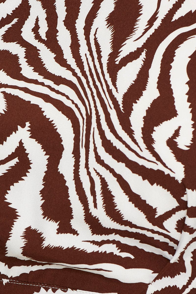 Print Sleeveless Zebra High Neck Crop Top - Image 6