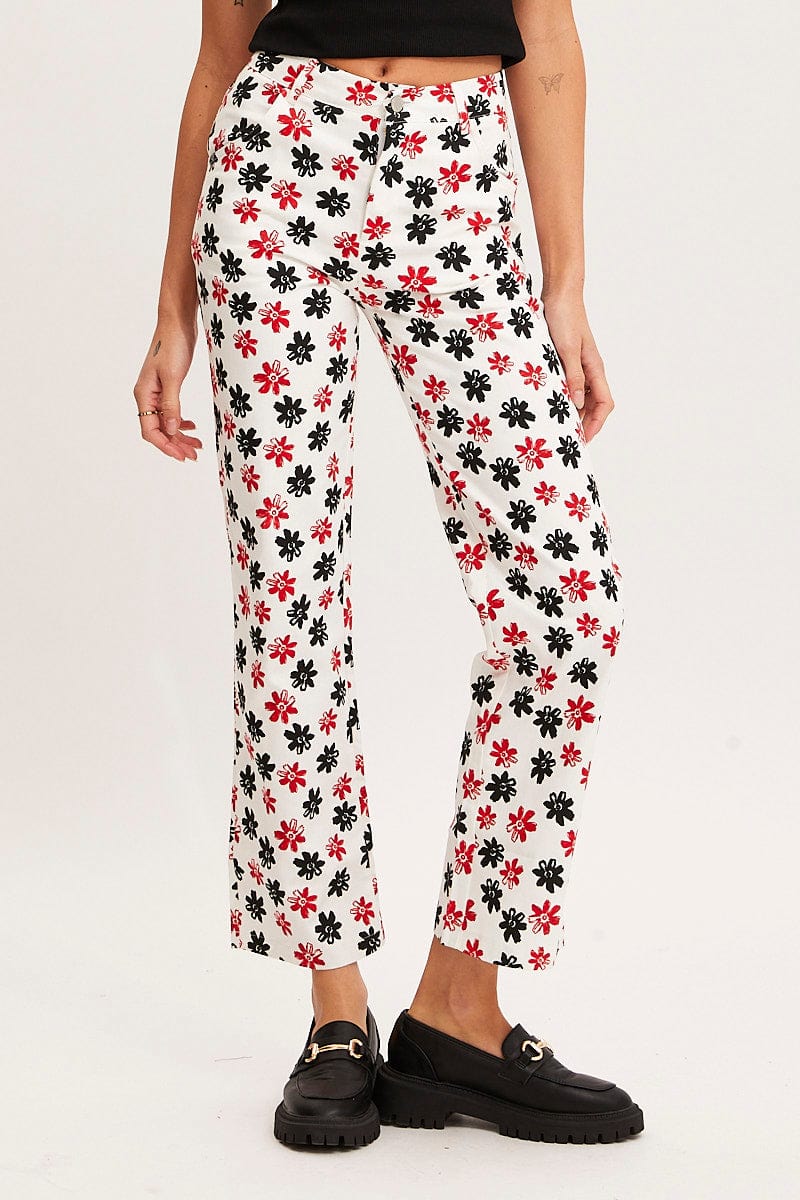 Print Slim Pants High Rise - Image 3