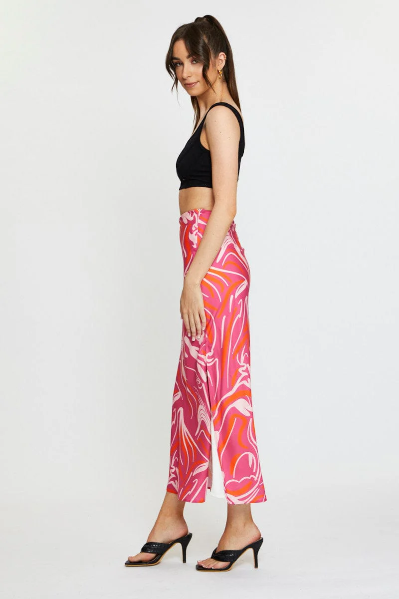 Print Slip Skirt High Rise Maxi - Image 4