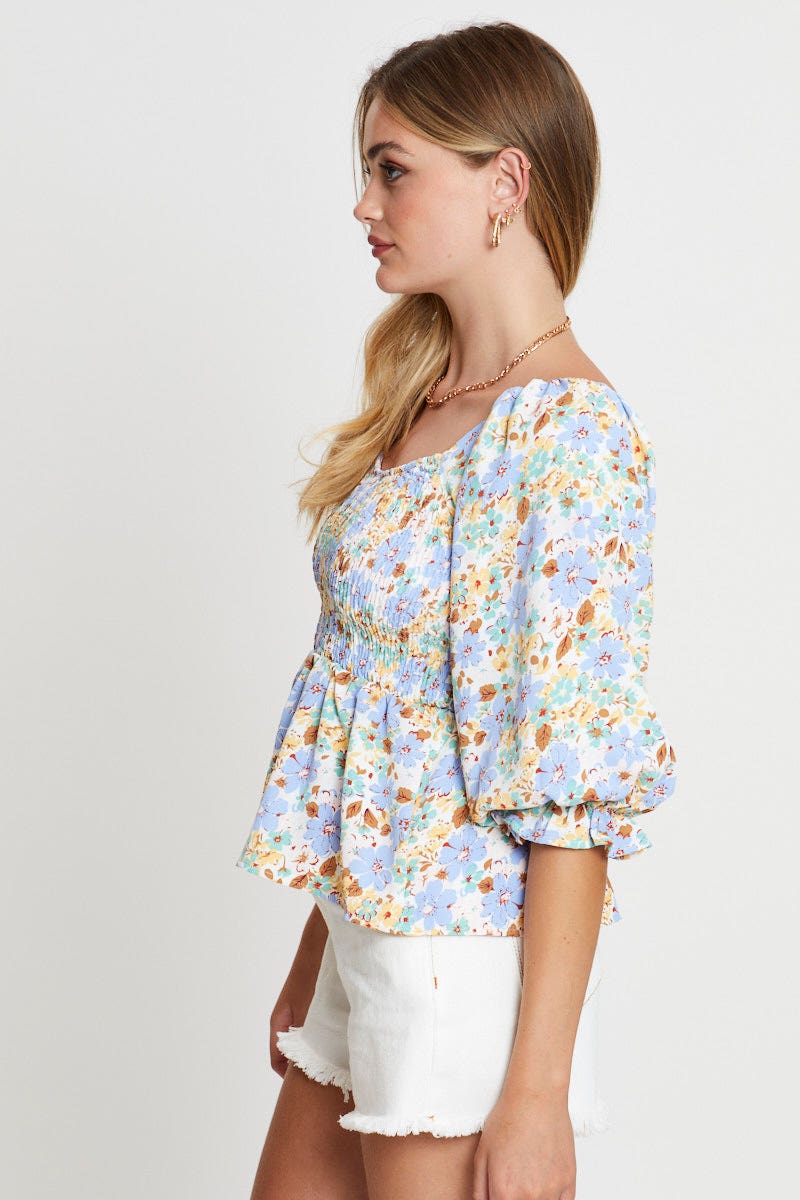 Print Smock Top Short Sleeve - Image 10