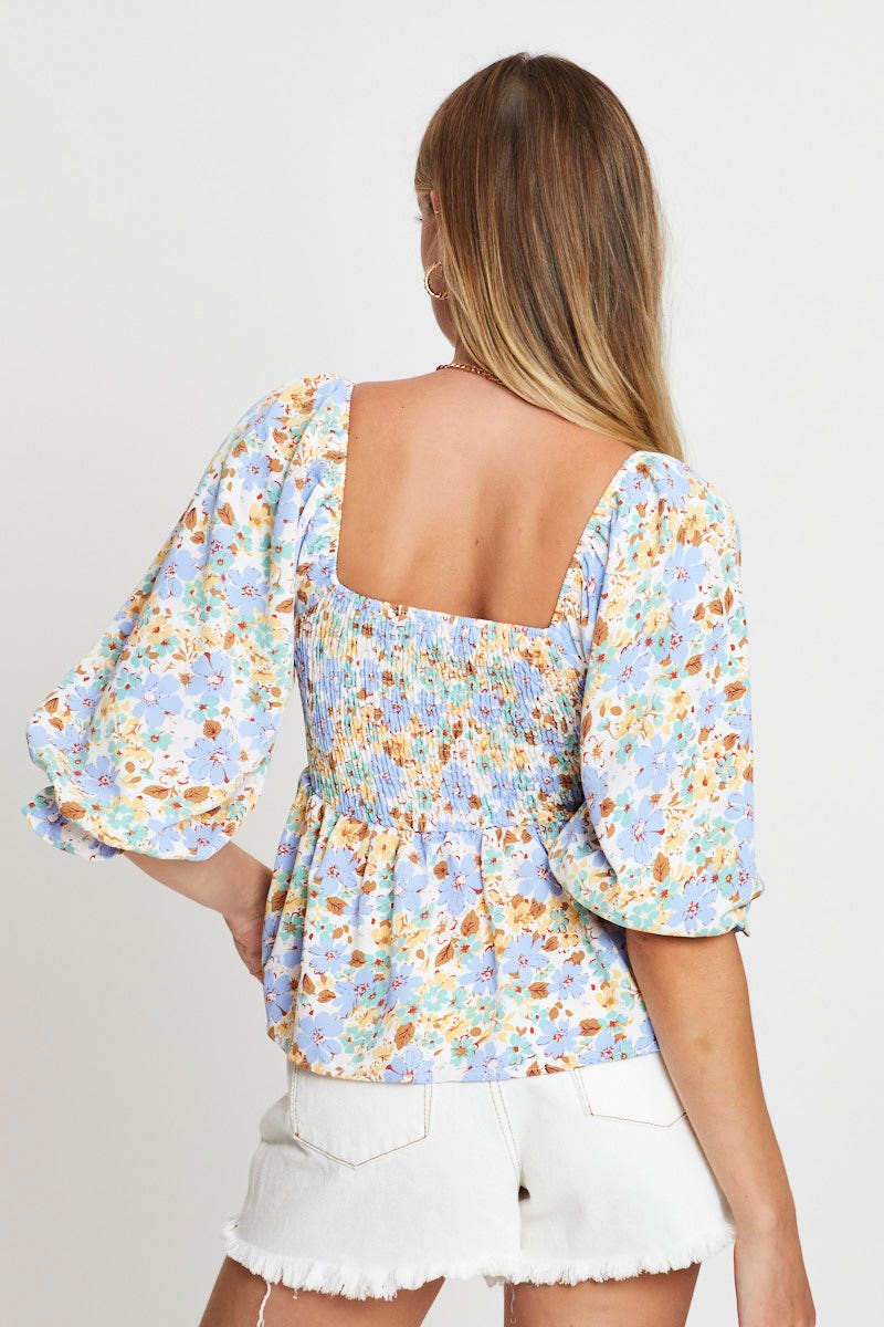 Print Smock Top Short Sleeve - Image 11