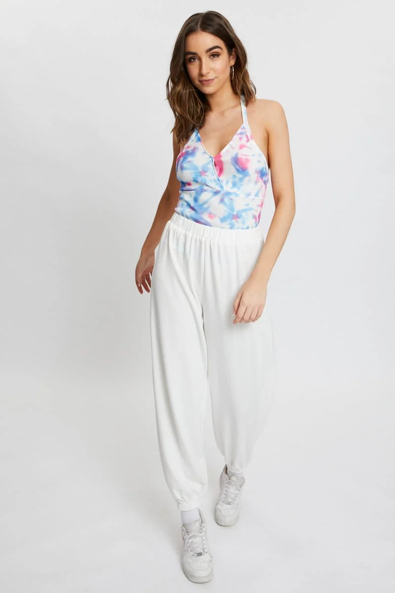 Print Tie Dye Cross Front Top - Image 3
