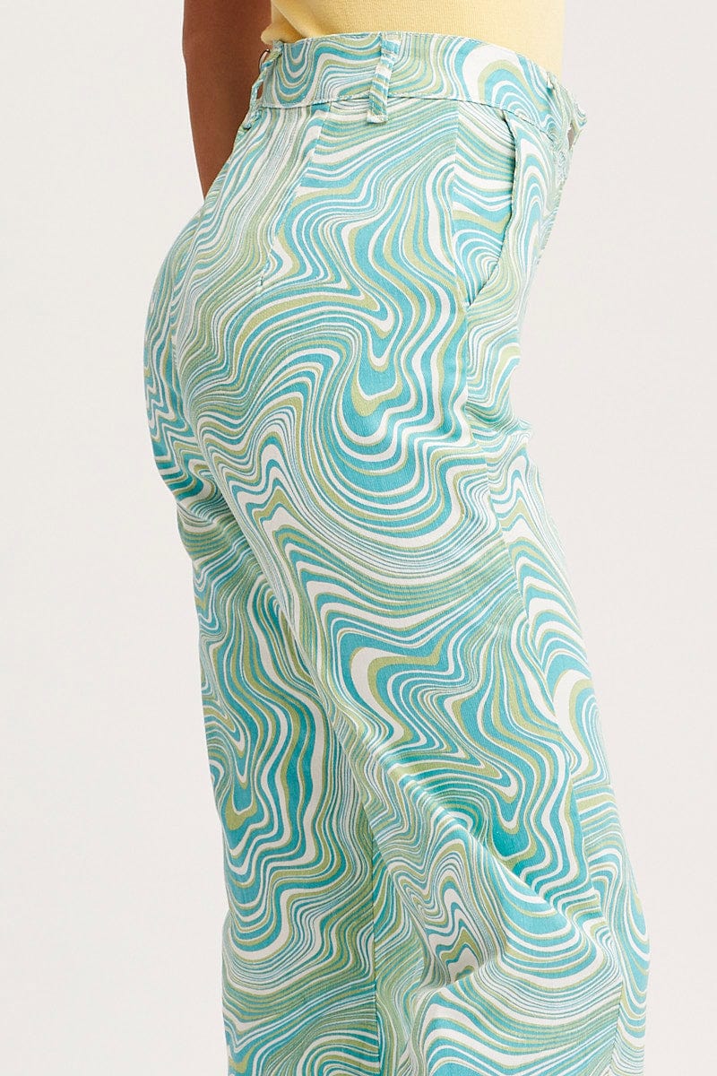 Print Wide Leg Pants High Rise - Image 6