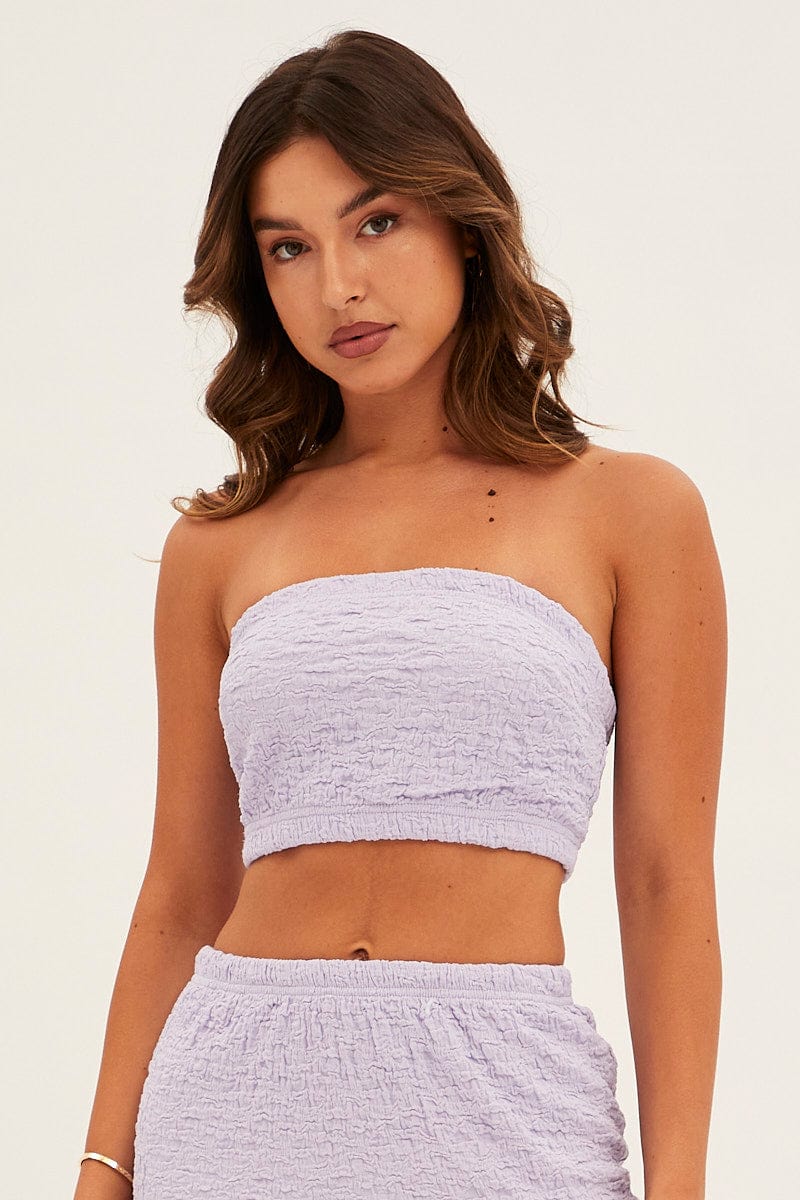 Purple Bandeau Top Textured - Image 3