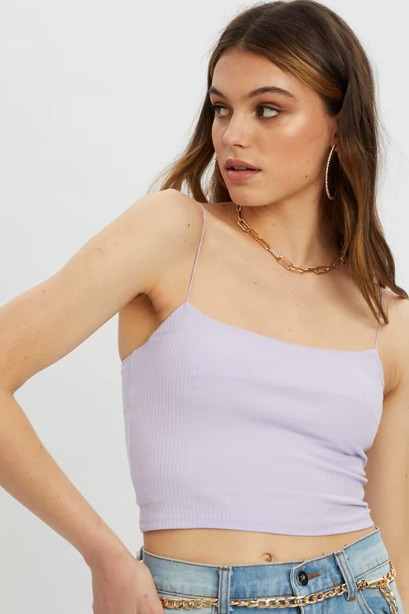 Purple Bungee Strap Scoop Neck Cami - Image 4
