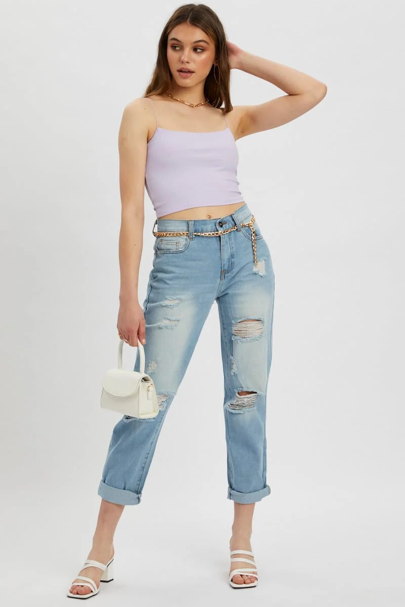Purple Bungee Strap Scoop Neck Cami - Image 5