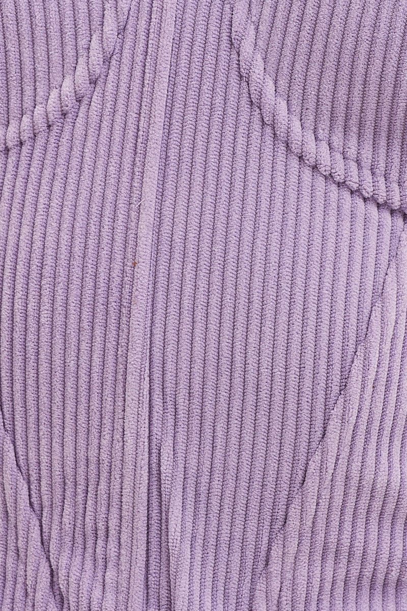 Purple Corset Top Sleeveless Crop Corduroy - Image 6