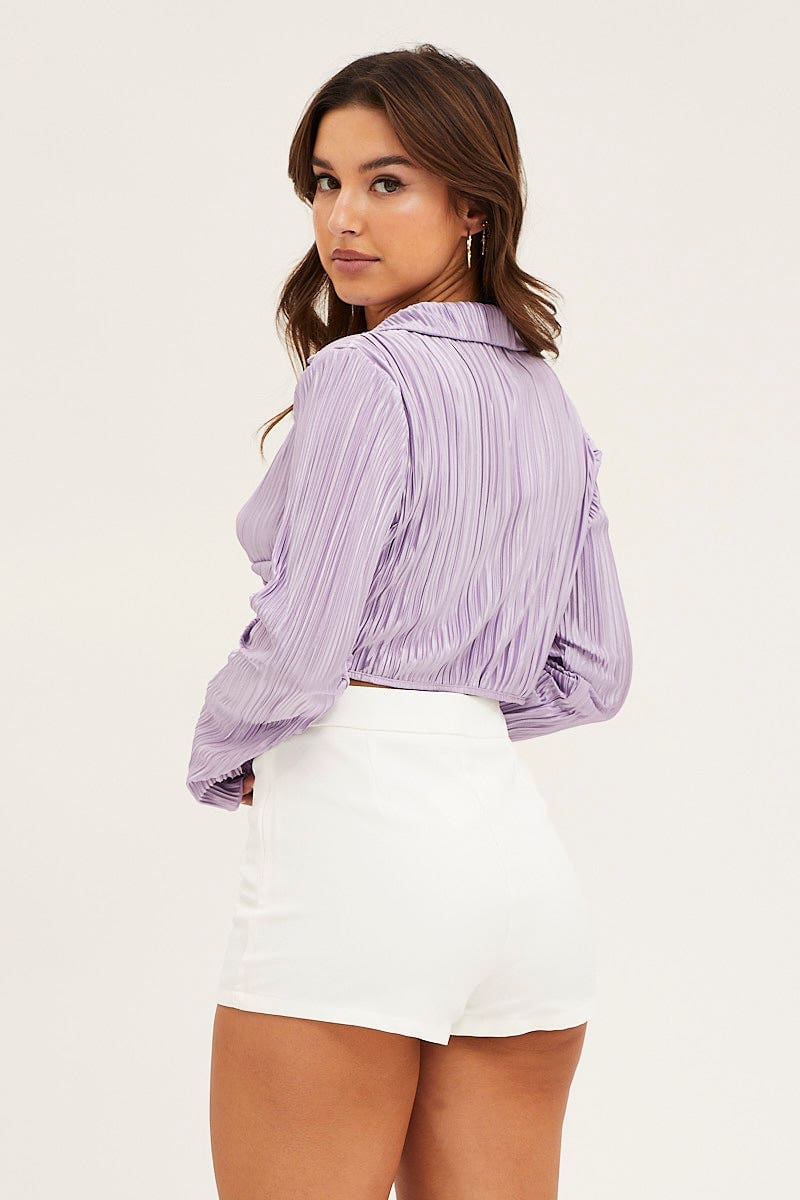 Purple Crop Shirts Long Sleeve - Image 5