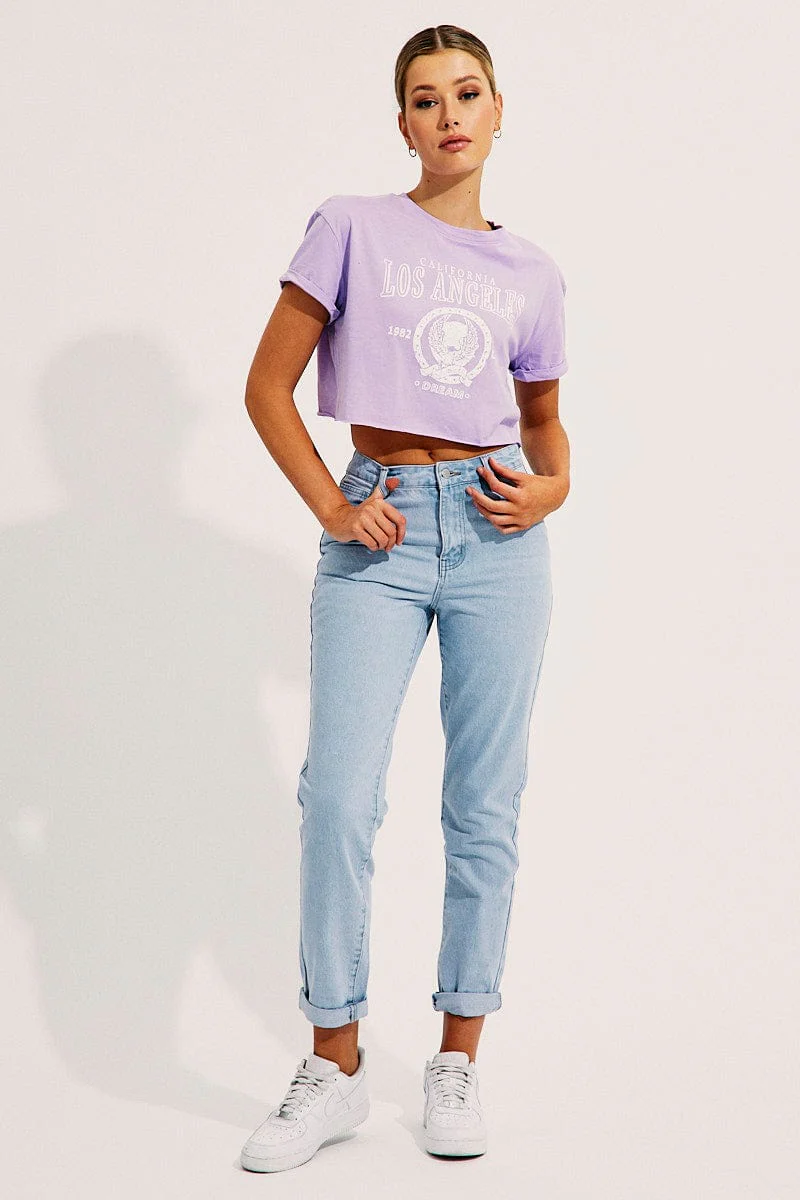 Purple Crop T-Shirt - Image 2