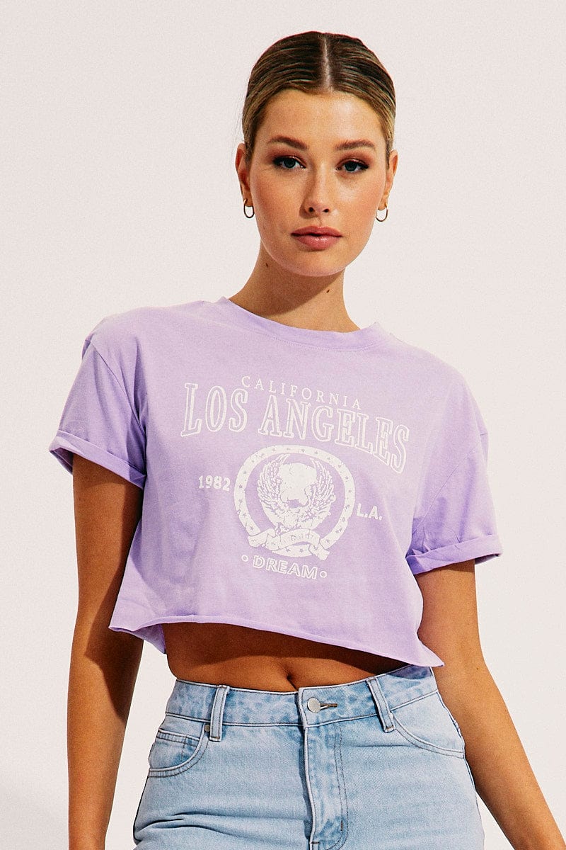 Purple Crop T-Shirt - Image 3