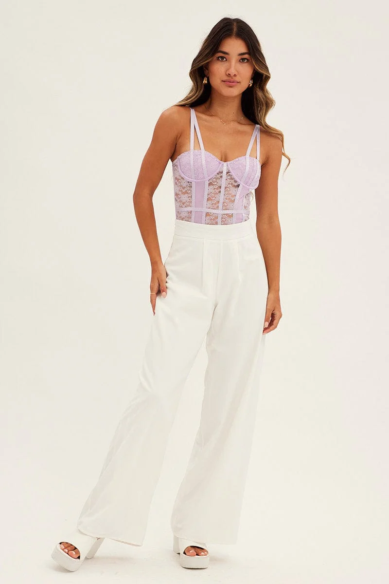 Purple Lace Bodysuit Singlet - Image 3
